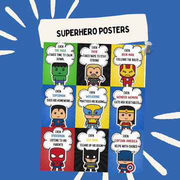 10 Superhero Motivation Posters For Kids Room (Digital Download)