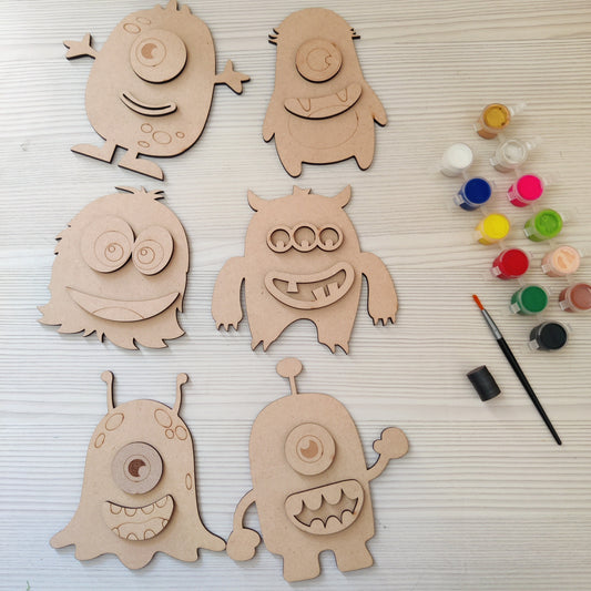 Monster Theme DIY Fridge Magnets Color Art Kit