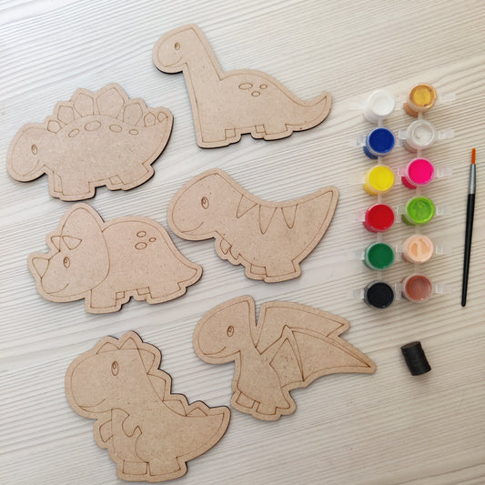Dino Theme DIY Fridge Magnets Color Art Kit