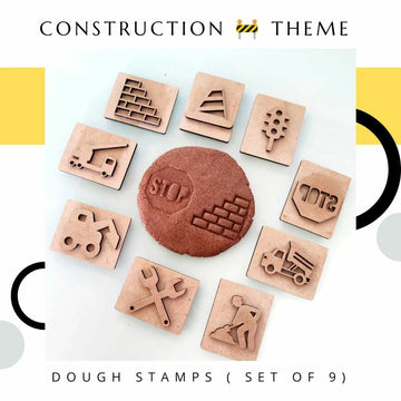 Construction Theme Play Dough Stamps Set of 9