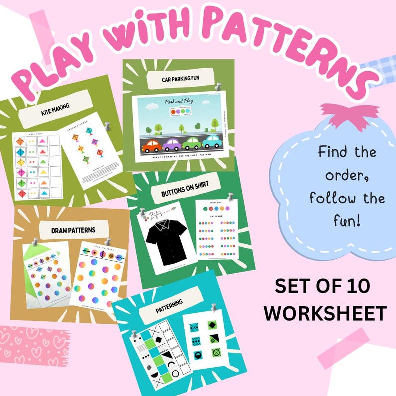 Play With Patterns – Pattern Matching Worksheets (Set of 10)