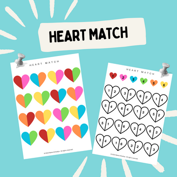 Heart Matching Worksheets For Kids (Digital Download )