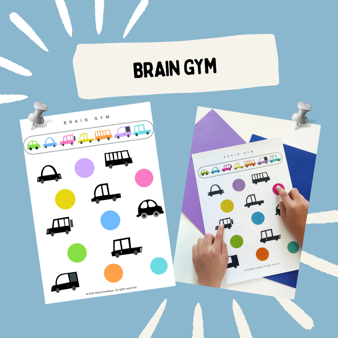 Brain Gym Bilateral Activity Worksheet (Digital Download)