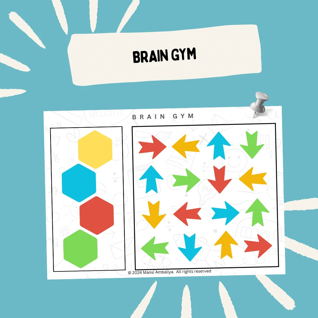 Arrow Direction Brain Gym Worksheet (Digital Download)