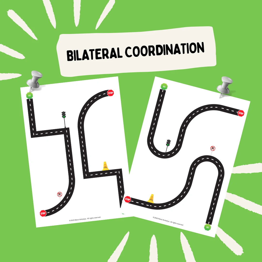 Tracing Racetrack Free Bilateral Coordination Tracing Worksheets for Pre-K Kids
