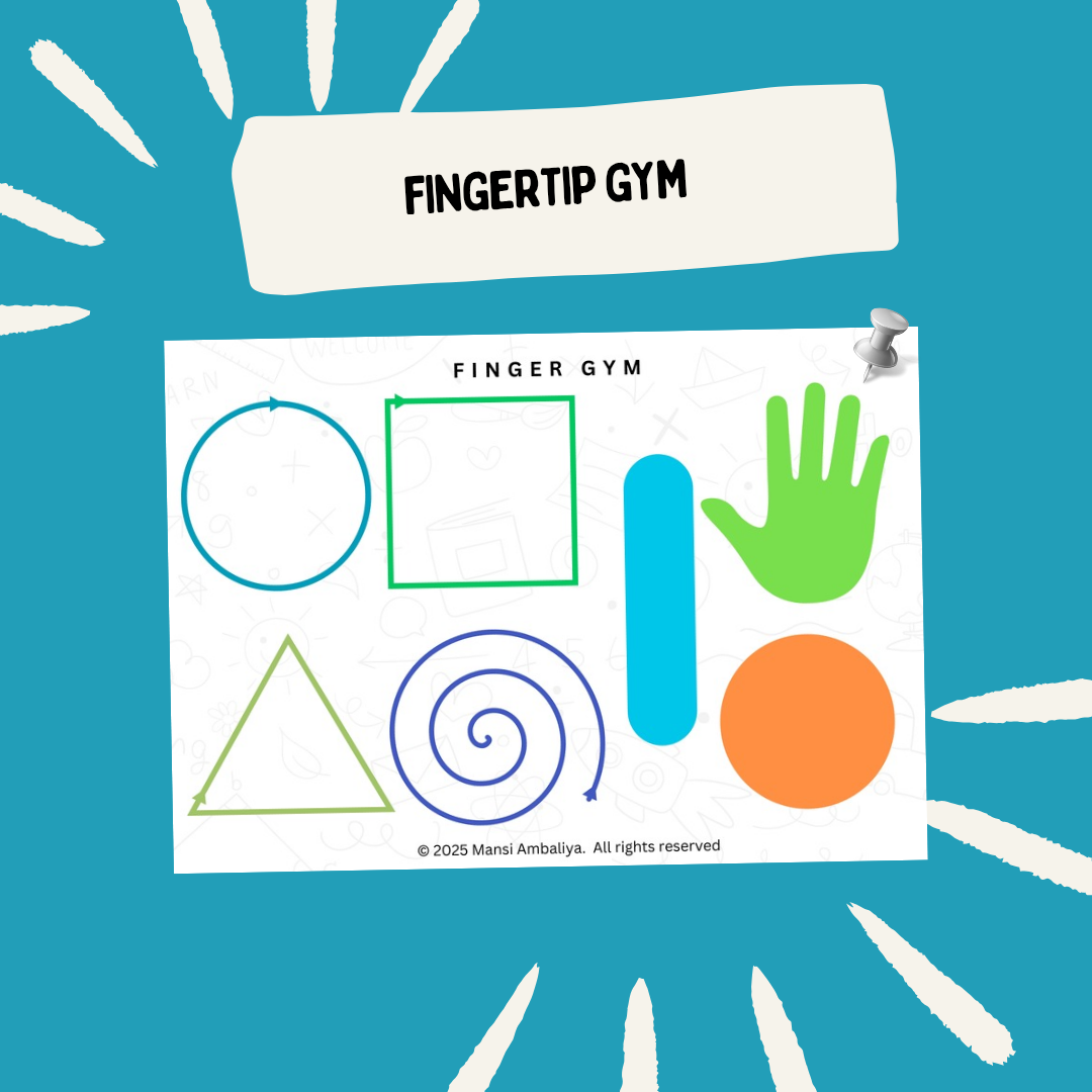 Downloadable Finger Exercise .pdf Bilateral Finger Gym Practice Worksheet (Digital Download)