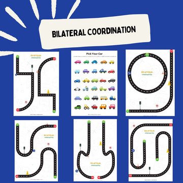 Bilatreal coordination with car worksheet (Digital Download)