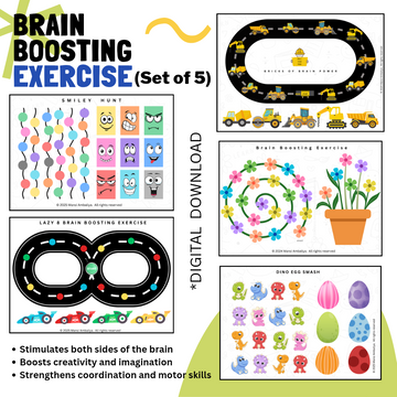 Brain Boosting Activities – Pack of 5 Worksheets (Digital Download)