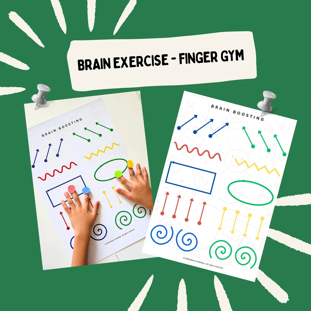 Hand Exercise Brain Power Brain Exercise - Finger Gym Worksheet (Digital Download)