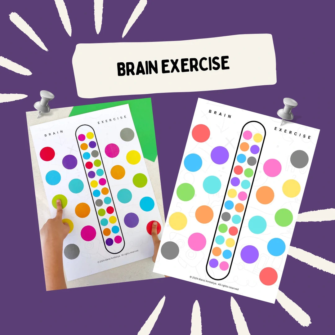 Brain Exercise Worksheet for Kids (Digital Download)