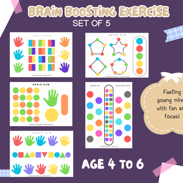 Brain Gym Activities for Age 4 to 6 – Set of 5 Worksheets