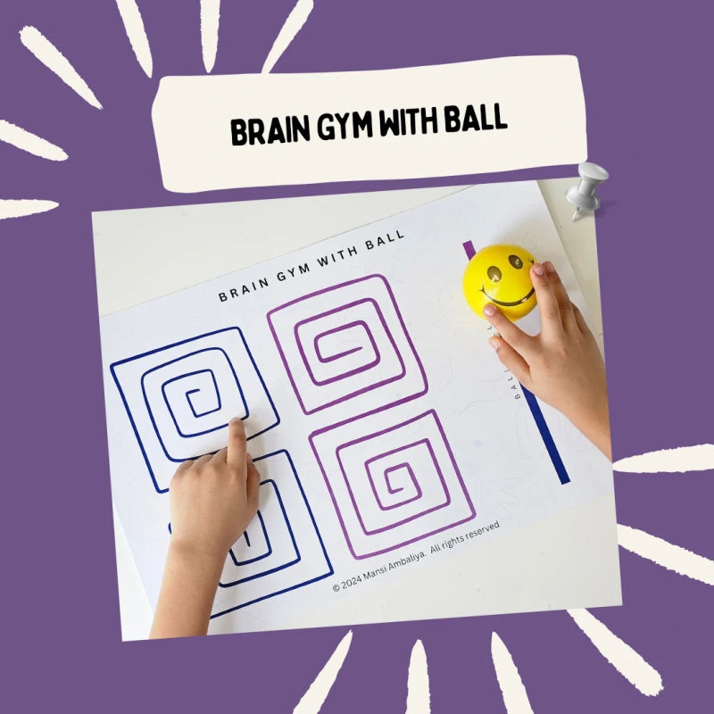 Brain Gym with Ball Worksheet (Digital Download)