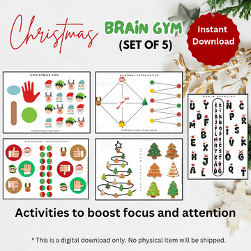 Christmas Brain Gym Printable Bundle for Kids (Digital Download)