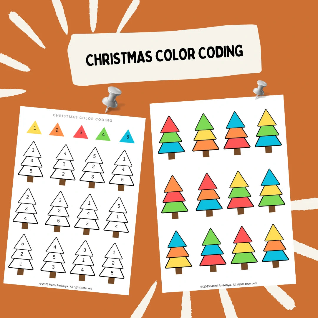 Christmas Color Coding Worksheet (Digital Download)
