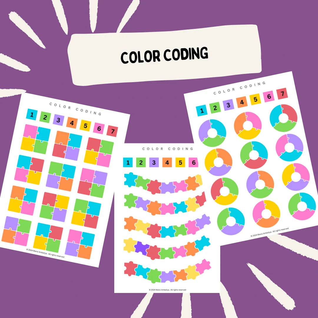 Color Coding With Brain Worksheet (Digital Download)