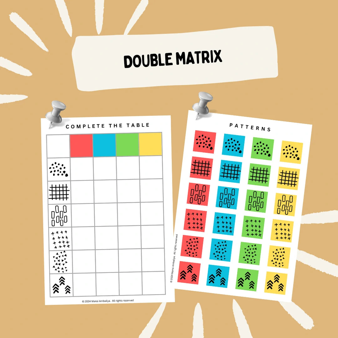 Double Matrix Pattern Table Worksheet (Digital Download)