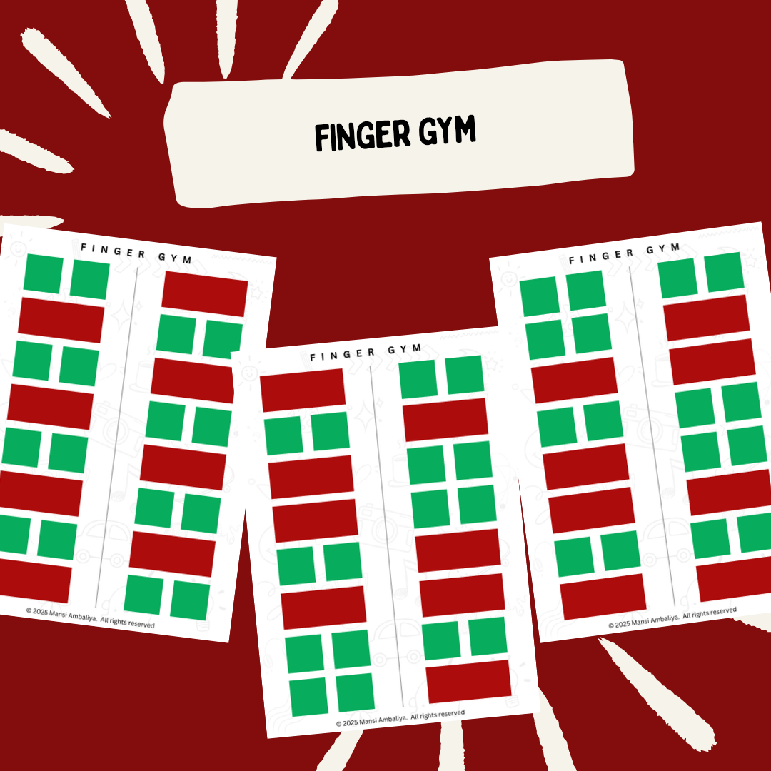 Finger Gym Activity Worksheet (Digital Download)