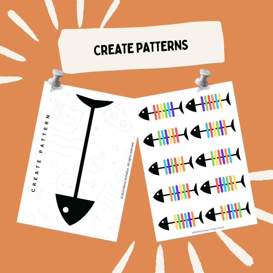 Fish Pattern Worksheet For Kids (Digital Download)