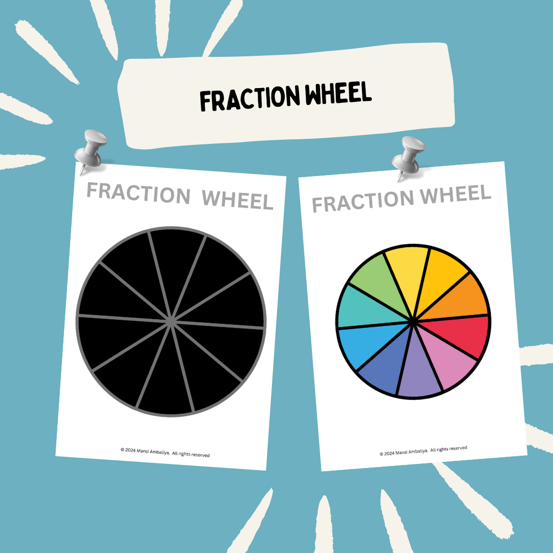 Lets Learn Fractions With Fraction Wheel (Digital Download)