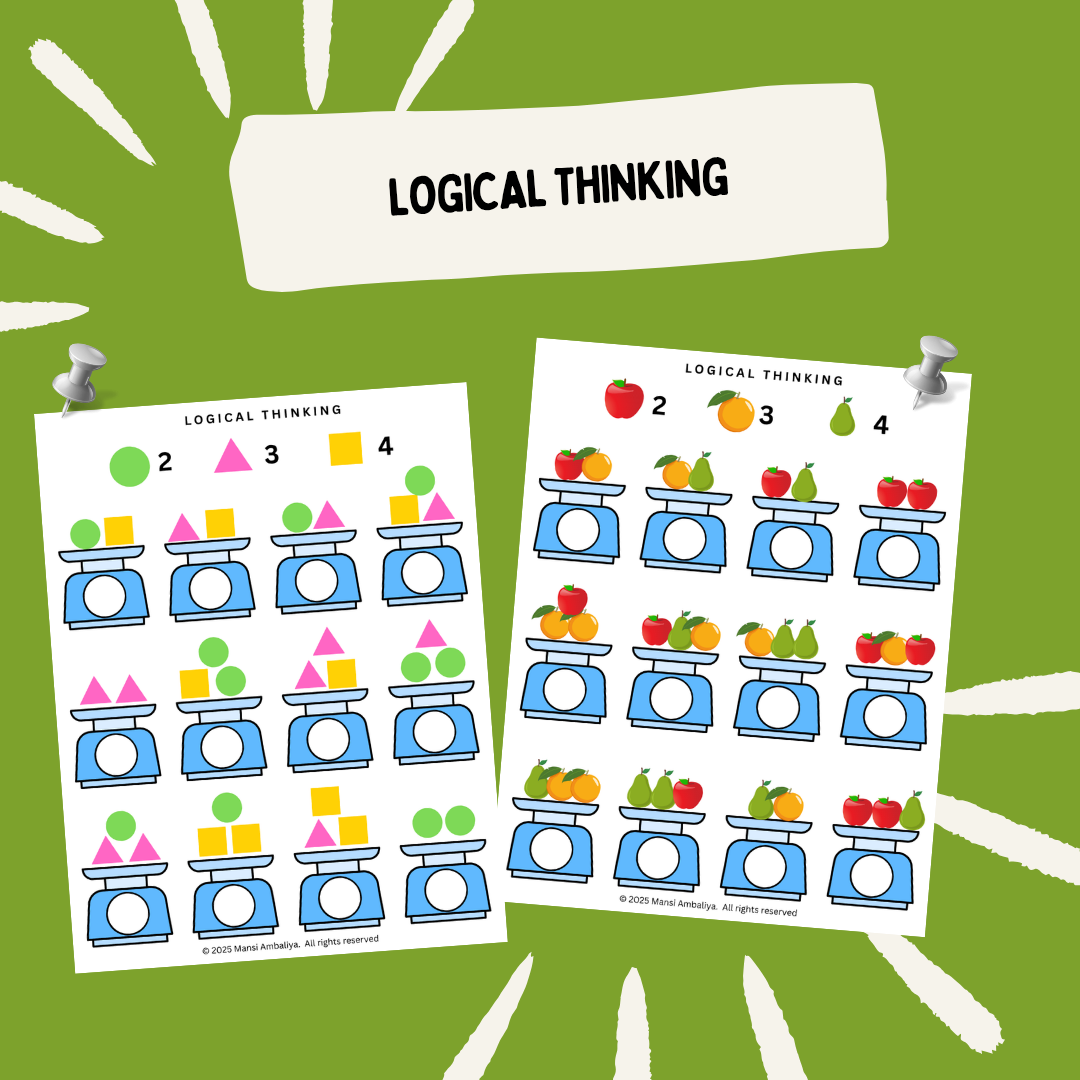 Logical Thinking Math Worksheet – Build Problem-Solving Skills in Kids (Digital Download)