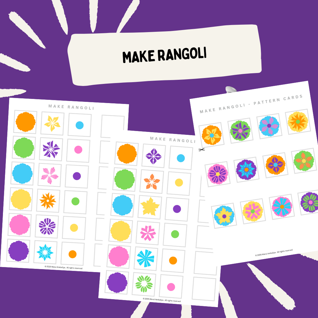 Make a Rangoli Worksheet – Creative Activity for Kids (Digital Download)