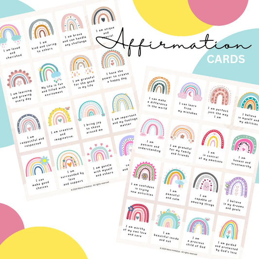 Set of 32 Cute Affirmation Cards (Digital Download)