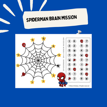 Spiderman on Brain Mission – Fun Brain Boosting Worksheet (Digital Download)