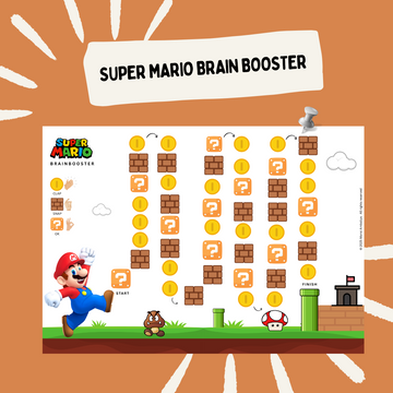 Super Mario Brain Booster – Fun Cognitive Skill Worksheet (Digital Download)