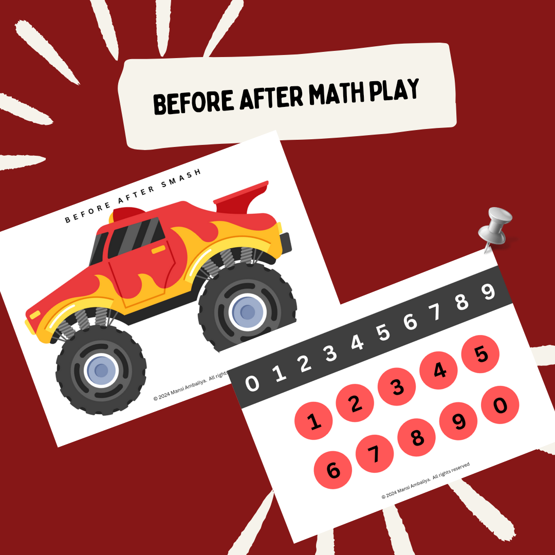 Monster Math Before After Worksheet (Digital Download)
