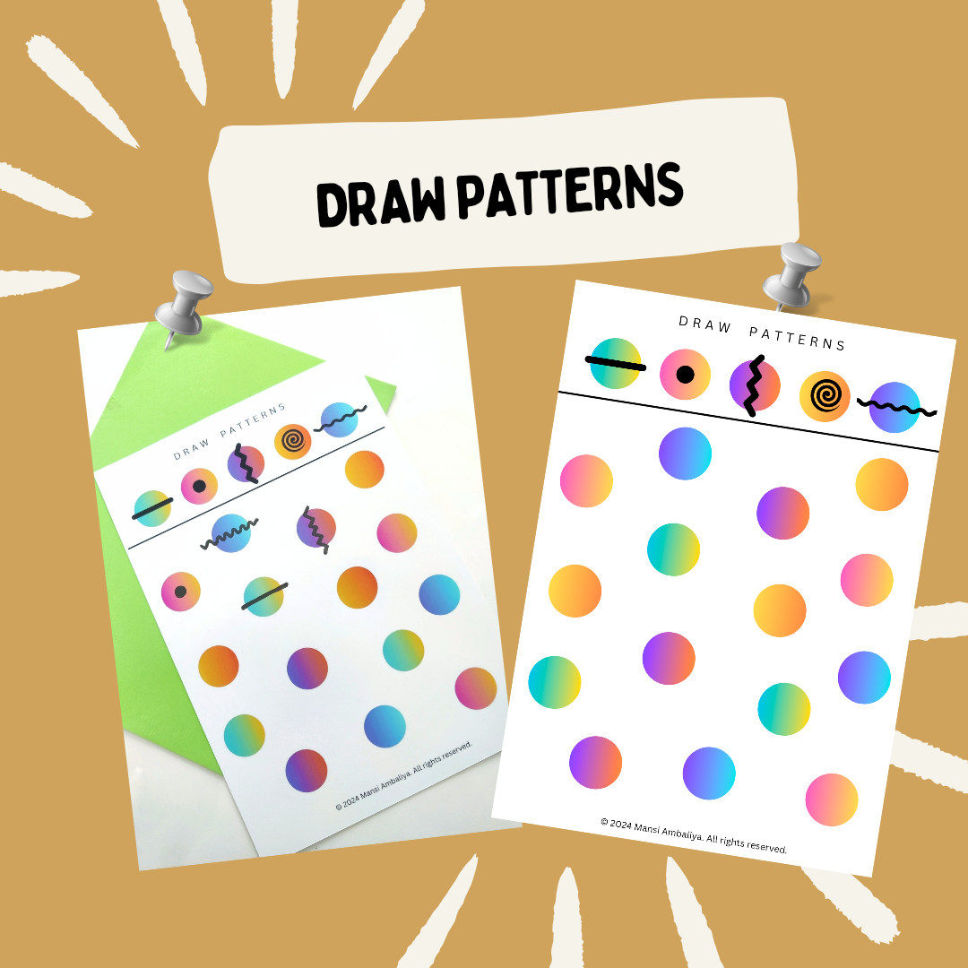 Draw Patterns On Circle Worksheet (Digital Download)