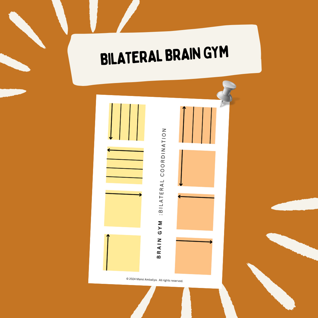 Brain Booster Worksheets.pdf Bilateral Brain Gym Worksheet (Digital Download)