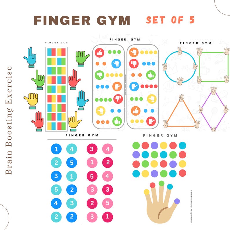 Finger Gym Worksheets - Set of 5 (Digital Download)