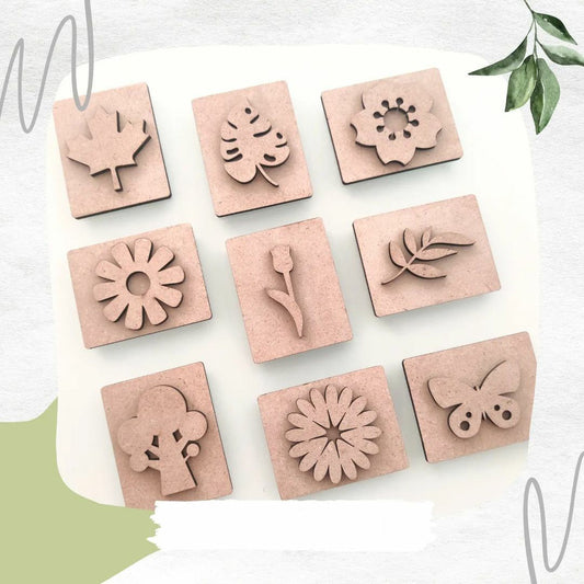 Garden Play Dough Stamp Set of 9