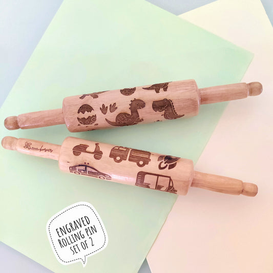 Rolling Pin Combo (Vehicle & Dino) – Set of 2