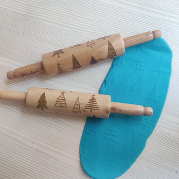 Christmas Theme Wooden Rolling Pin